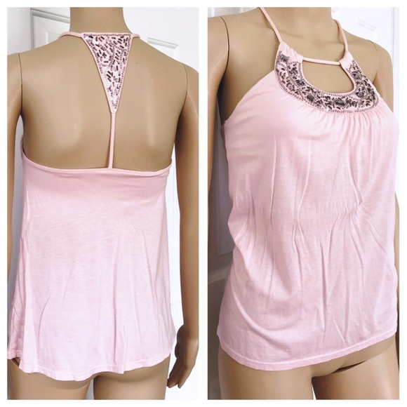 bra tops Tops - Bra Tops Millennial pink embellished halter top XS